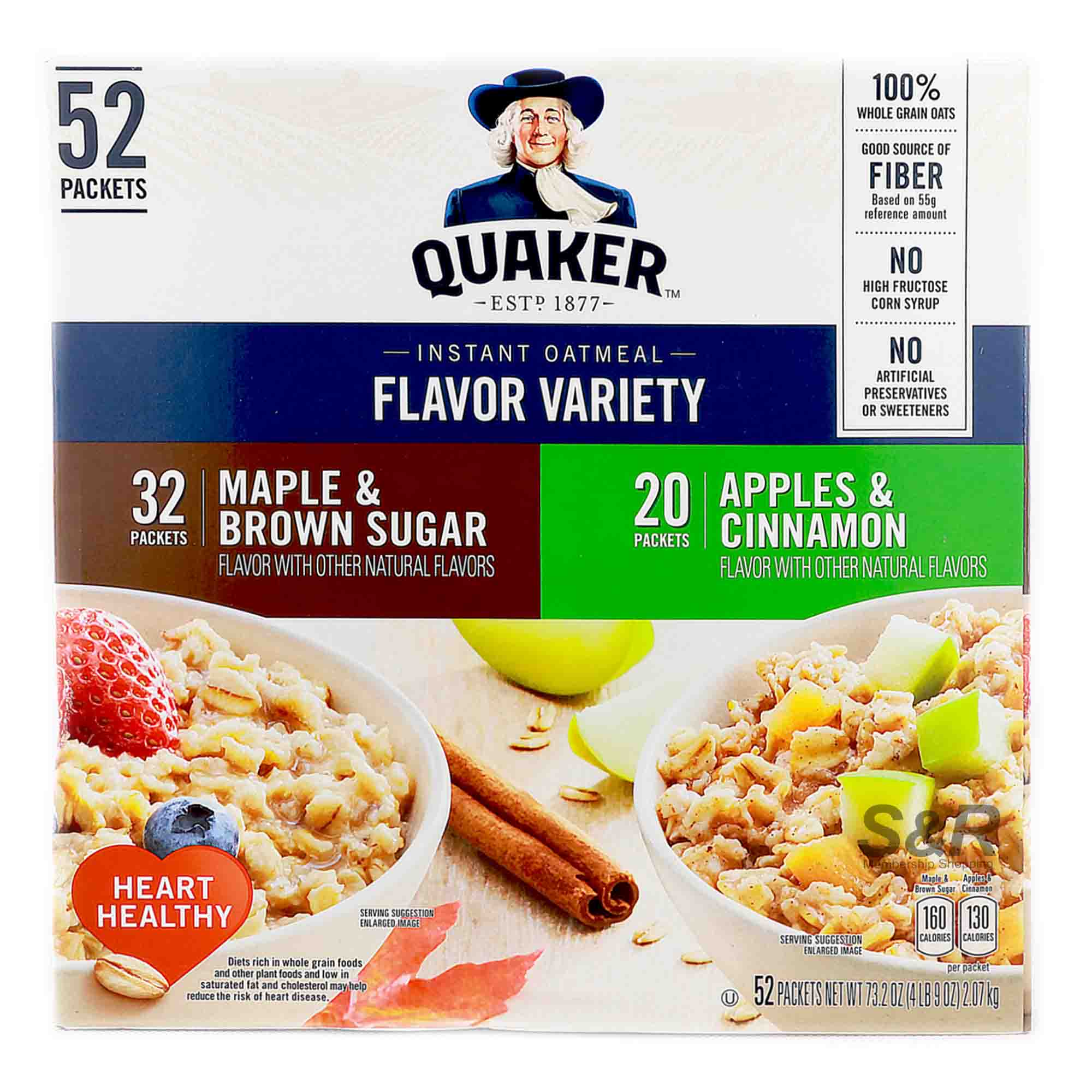 Quaker Flavor Variety Instant Oatmeal 2.07kg